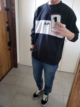 「FILA（フィラ）のアイテム（スウェット）」を使った、itoshinさん（メンズ・181cm）の春コーディネート