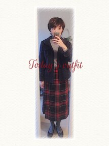 古着 | 巻きスカート↟﻿赤タータンチェック(スカート)