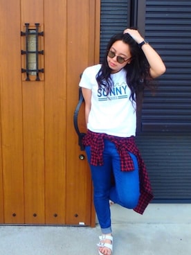 「SLY LANG（スライラング）のアイテム」を使った、はーなさん（レディース・156cm）の春コーディネート