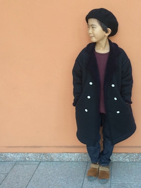 「Cienta（シエンタ）のアイテム（ブーツ）」を使った、yuuuiさん（キッズ・110cm）の冬コーディネート