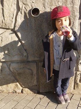 「kids」｜「アイテム（ダッフルコート）」を使った、yuuuiさん（キッズ・100cm）の冬コーディネート