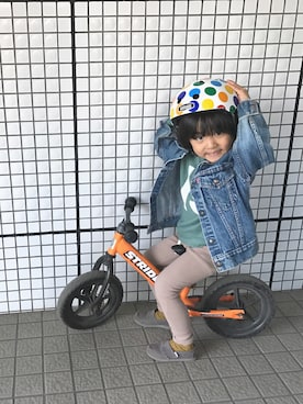 「BONTON（ボントン）のアイテム（トップス）」を使った、yuuuiさん（キッズ・100cm）の冬コーディネート