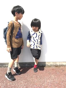 「BONTON（ボントン）のアイテム（トップス）」を使った、yuuuiさん（キッズ・120cm）の春コーディネート