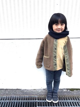 「ARCH & LINE（アーチアンドライン）のアイテム（ジャケット/アウター）」を使った、yuuuiさん（キッズ・110cm）の冬コーディネート