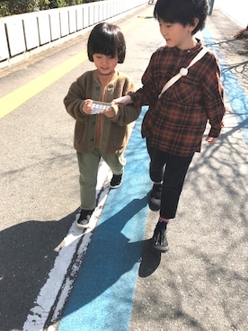 「ARCH & LINE（アーチアンドライン）のアイテム（ジャケット/アウター）」を使った、yuuuiさん（キッズ・130cm）の春コーディネート