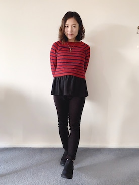 「FESSURA（フェスーラ）のアイテム」を使った、𝒩𝑒𝓀𝑜さん（レディース・145cm）の秋コーディネート