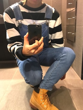 「WC（ダブル シー）のアイテム（デニムパンツ）」を使った、アイリさん（レディース・160cm）の春コーディネート