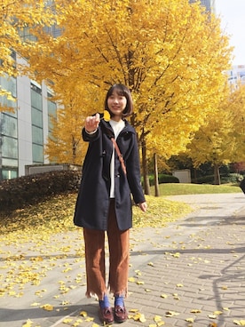「autumn look」｜「アイテム（ダッフルコート）」を使った、applepeeelさん（レディース・170cm）の冬コーディネート