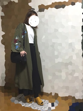「リブT」｜「アイテム（その他アウター）」を使った、今宮だんさん（レディース・160cm）の春コーディネート