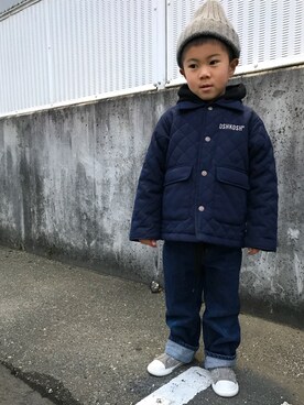「OSHKOSH（オシュコシュ）のアイテム（ダウンジャケット/コート）」を使った、na♡さん（キッズ・100cm）の冬コーディネート