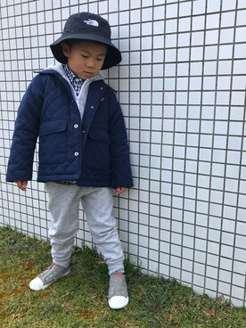 「OSHKOSH（オシュコシュ）のアイテム（ダウンジャケット/コート）」を使った、na♡さん（キッズ・110cm）の冬コーディネート