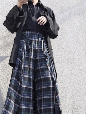 「Yohji Yamamoto POUR HOMME（ヨウジヤマモトプールオム）のアイテム（その他アウター）」を使った、Keetaさん（メンズ・173cm）の春コーディネート