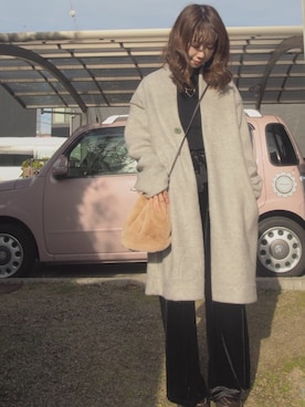 「タッセル」｜「アイテム（その他アウター）」を使った、nさん（レディース・155cm）の冬コーディネート