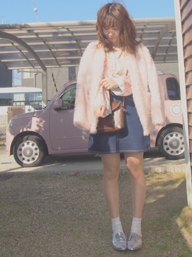 「Aラインスカート」｜「アイテム（その他シューズ）」を使った、nさん（レディース・155cm）の冬コーディネート