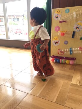 「アイテム（サロペット/オーバーオール、オレンジ系）」を使った、H．Ｙさん（キッズ・80cm）の春コーディネート