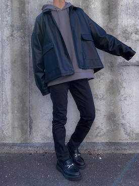 「G.O.C（ジーオーシー）のアイテム（ブルゾン）」を使った、°fさん（メンズ・167cm）の冬コーディネート