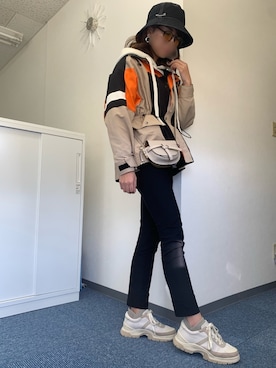 「運動会」｜「アイテム（ジャケット/アウター）」を使った、ありささん（レディース・167cm）の秋コーディネート