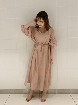 「Chico（チコ）のアイテム（シャツワンピース）」を使った、nagochanさん（レディース・156cm）の春コーディネート