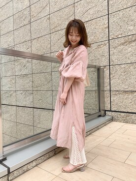 「Chico（チコ）のアイテム（シャツワンピース）」を使った、nagochanさん（レディース・156cm）の夏コーディネート