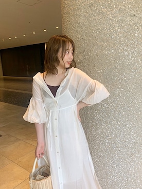 「Chico（チコ）のアイテム（シャツワンピース）」を使った、nagochanさん（レディース・156cm）の夏コーディネート