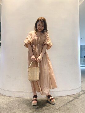 「Chico（チコ）のアイテム（シャツワンピース）」を使った、nagochanさん（レディース・156cm）の夏コーディネート