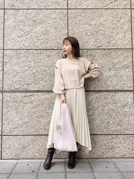 「レザー」｜「アイテム（エコバッグ/サブバッグ）」を使った、nagochanさん（レディース・156cm）の秋コーディネート