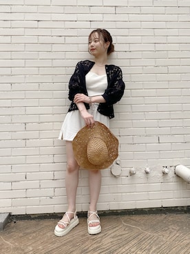 「フラワープリント」｜「アイテム（キャミソール）」を使った、nagochanさん（レディース・156cm）の夏コーディネート