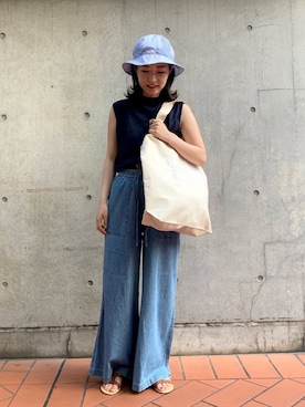 「wiffle（ウィッフル）のアイテム」を使った、nakanishiさん（レディース・157cm）の夏コーディネート