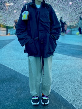 「plain-me（プレインミー）のアイテム（パンツ）」を使った、Hsuanさん（レディース・160cm）の冬コーディネート