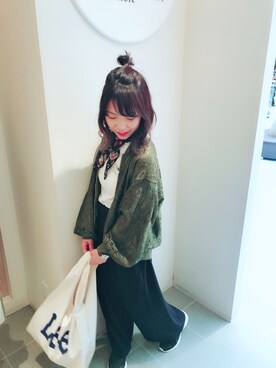 「earth music&ecology（アースミュージックアンドエコロジー）のアイテム（ブルゾン）」を使った、みなさん（レディース・153cm）の春コーディネート