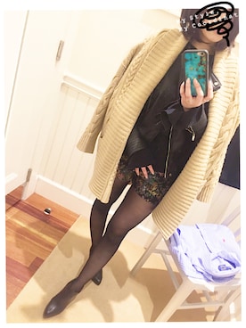 「ZARA（ザラ）のアイテム（Tシャツ/カットソー、ブラック系）」を使った、Aya.さん（レディース・158cm）の春コーディネート