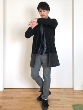 「lot holon（ロットホロン）のアイテム（ニット/セーター）」を使った、べっきーさん（メンズ・177cm）の冬コーディネート