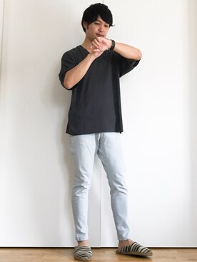 「lot holon（ロットホロン）のアイテム（Tシャツ/カットソー）」を使った、べっきーさん（メンズ・177cm）の春コーディネート
