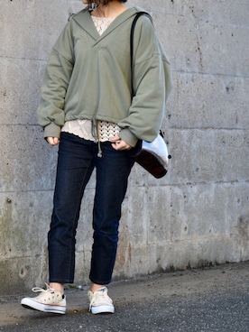 「CONVERSE（コンバース）のconverse（コンバース） ALL STAR OX（オールスターOX）（スニーカー）」を使った、Rimuさん（レディース・150cm）の春コーディネート