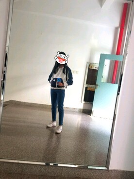 「蓝」｜Kkk石榴さん（レディース・162cm）の秋コーディネート