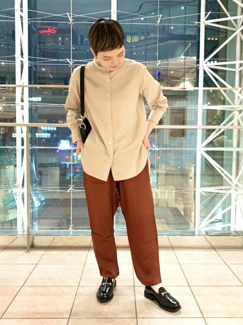 美品△TICCAティッカ//ビブヨークシャツ ライトブラウン 美品△TICCA