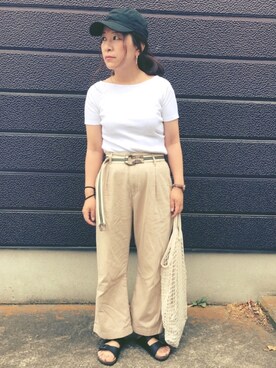 「e.r.g*（イーアールジー）のアイテム（パンツ）」を使った、nozothさん（レディース・153cm）の夏コーディネート