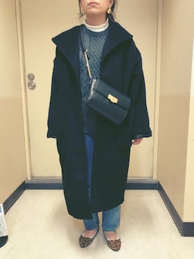 「フリルネック」｜「アイテム（その他アウター）」を使った、nozothさん（レディース・153cm）の冬コーディネート