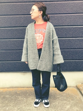 「GRL（グレイル）のアイテム（ピアス（両耳用））」を使った、nozothさん（レディース・153cm）の冬コーディネート