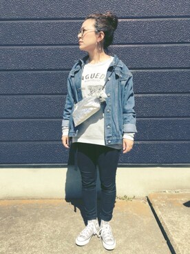 「CONVERSE（コンバース）のCONVERSE ALL STAR　ハイカットスニーカー（スニーカー）」を使った、nozothさん（レディース・153cm）の春コーディネート