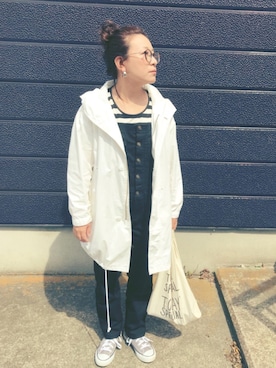 「アイテム（モッズコート、ホワイト系）」を使った、nozothさん（レディース・153cm）の春コーディネート
