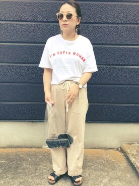 「e.r.g*（イーアールジー）のアイテム（パンツ）」を使った、nozothさん（レディース・153cm）の夏コーディネート