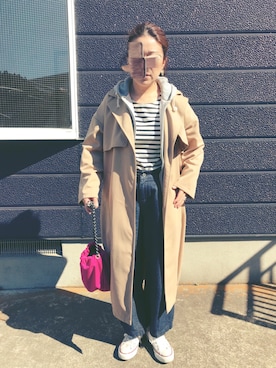 「koe（コエ）のアイテム（トレンチコート）」を使った、nozothさん（レディース・153cm）の春コーディネート