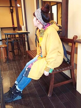 「MALAIKA（マライカ）のアイテム（ジャケット/アウター）」を使った、chiii🌵さん（レディース・150cm）の春コーディネート
