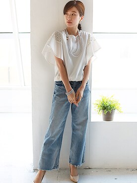 「REAL CUBE（リアルキューブ）のアイテム」を使った、REALCUBEさん（レディース・154cm）の春コーディネート