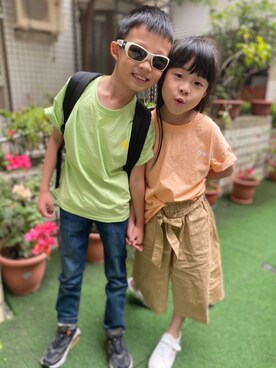 「NET（ネット）のアイテム」を使った、Shinyu Houさん（キッズ・125cm）の春コーディネート
