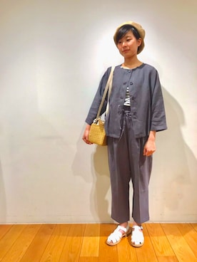「orcival」｜「アイテム（ハンチング/ベレー帽）」を使った、aokiさん（レディース・162cm）の春コーディネート