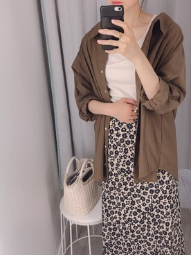 「URBAN RESEARCH（アーバンリサーチ）のプリントマキシスカート（スカート）」を使った、shiiさん（レディース・160cm）の夏コーディネート