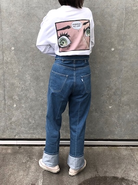 「Graphpaper（グラフペーパー）のアイテム（パンツ）」を使った、ぽんさん（レディース・166cm）の春コーディネート