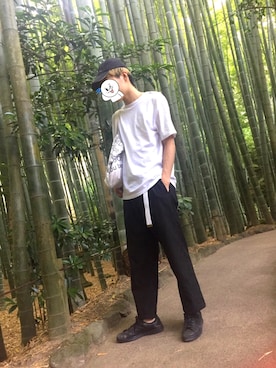 「TOMMY HILFIGER（トミーヒルフィガー）のアイテム（キャップ、ブラック系）」を使った、ましゅーさん（メンズ・178cm）の夏コーディネート